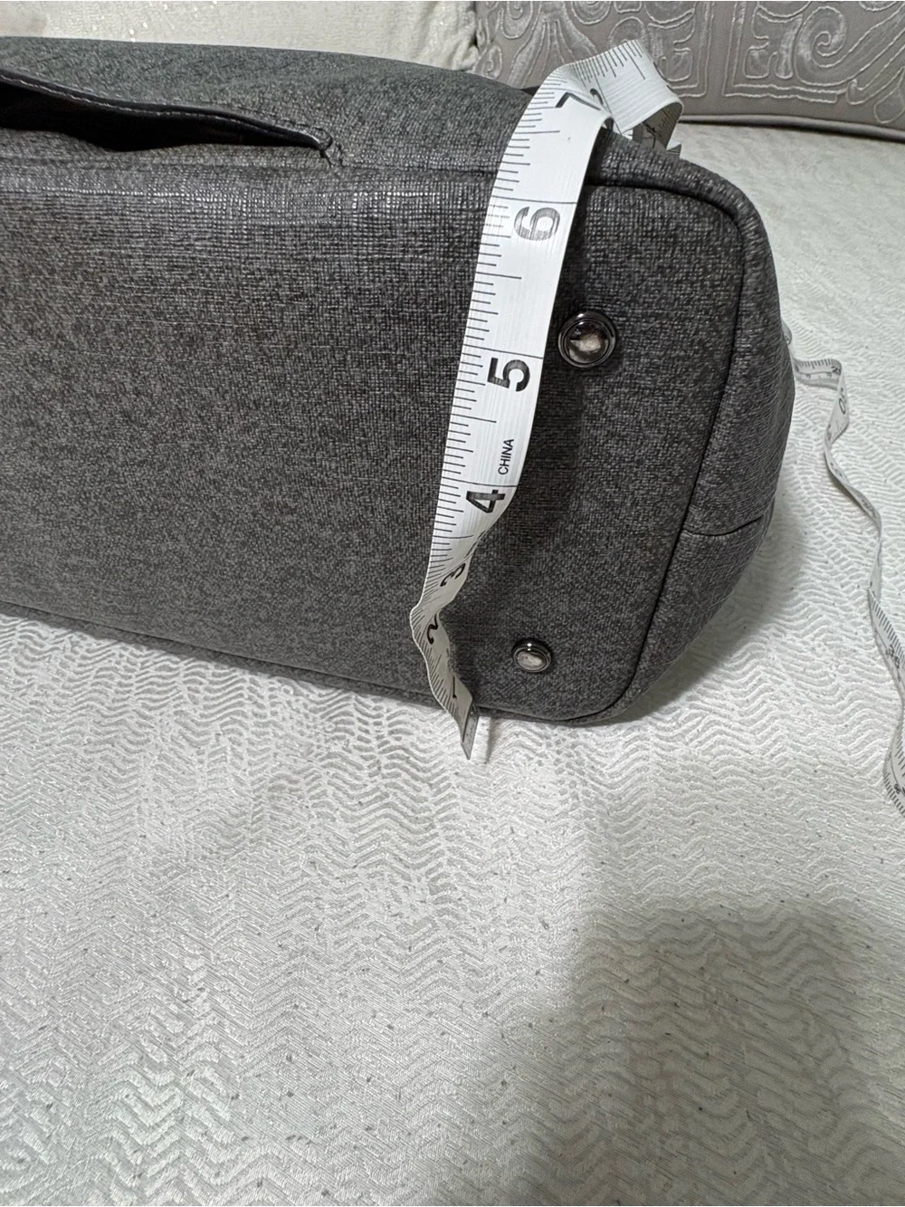 TUMI Sinclair Viera Classic Gray Tote Bag with Dark Brown Handles - Tote Bag